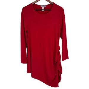 Moonlight by Y & S Medium Wearable Art to Wear Stretchy Red Christmas Dress